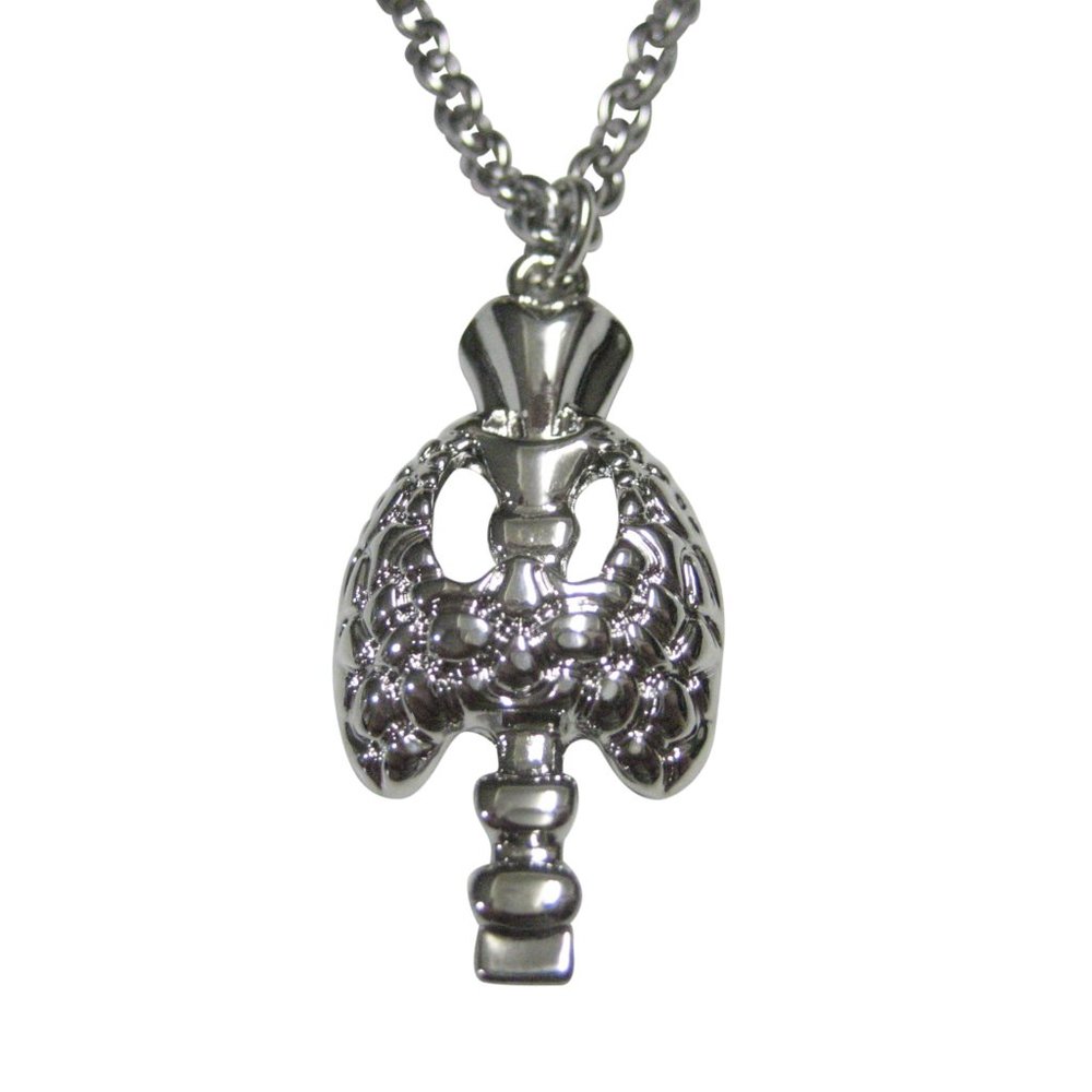 Silver Toned Medical Endocrinology Symbol Pendant Necklace